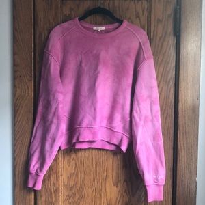 Pink tie dye crew neck sweatshirt
